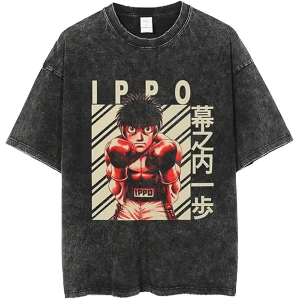 Design Ippo Manga Graphic Acid Wash T-Shirt - 1
