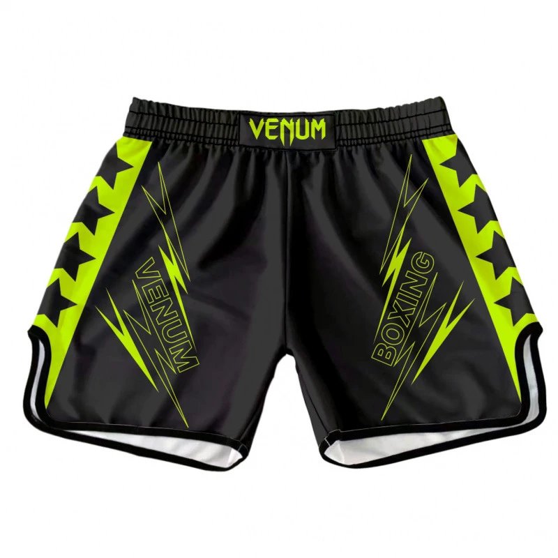 UFC x Venum Venum Boxing Shorts Black Neon Green Lightning Shorts