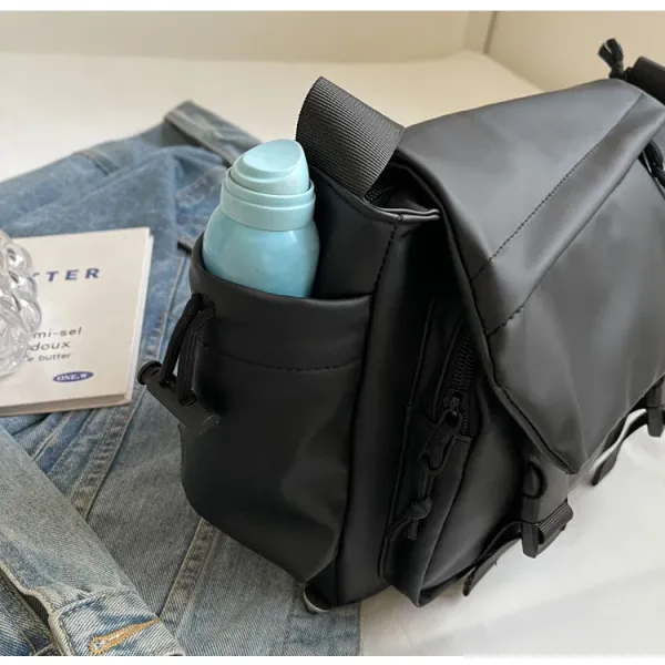 Design Utility Messenger Bag Black Crossbody Bag - 13