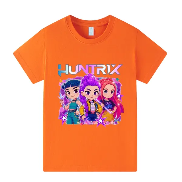Design Huntrix Graphic Print Orange T-Shirt T-Shirts - 1