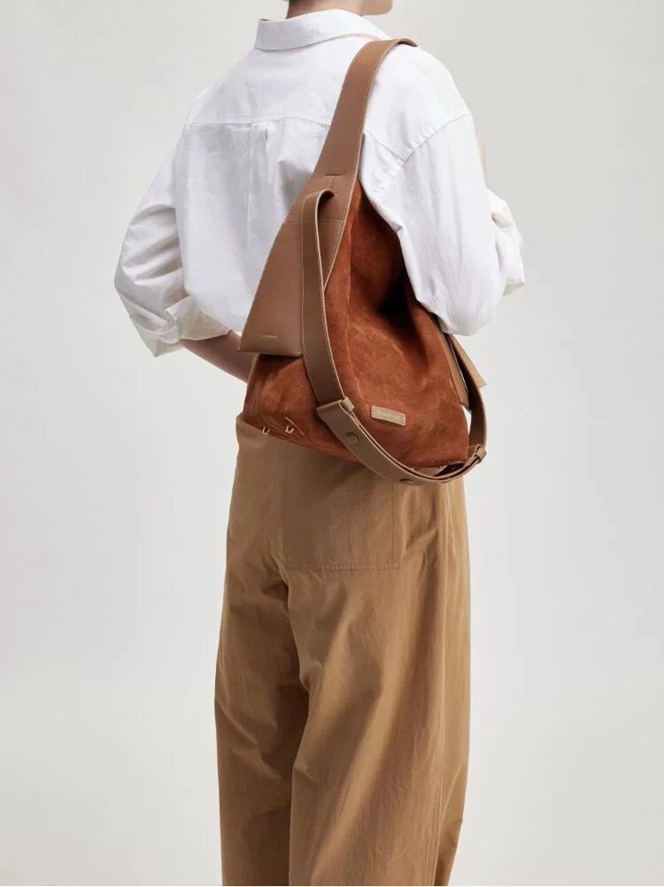 Jacquemus Le Chiquito Suede Brown Hobo Bag - 17