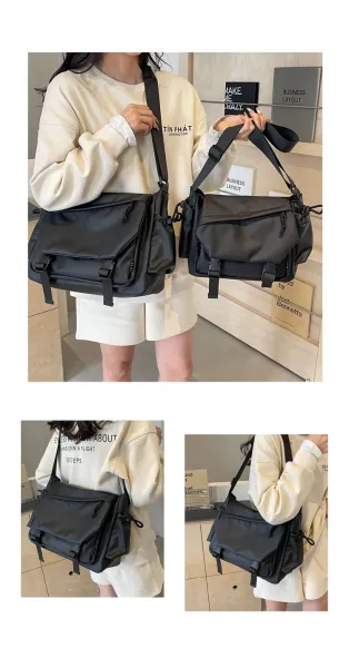 Design Utility Messenger Bag Black Crossbody Bag - 15