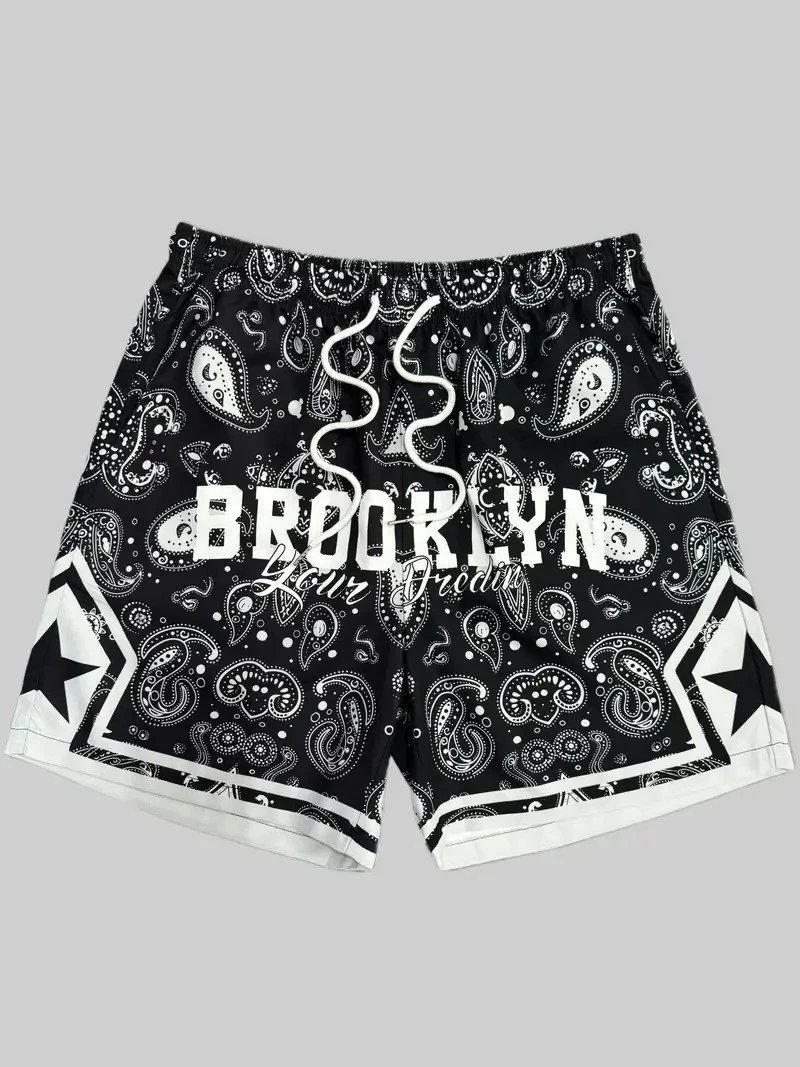 Design Caravaggio Print Black Shorts - 8