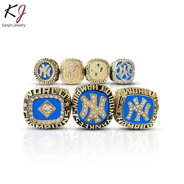 New York Yankees World Series Championship Replica Rings Set in Red Display Box Jewelry - 4