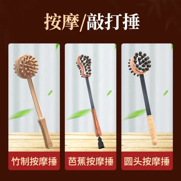Design Wooden Meridian Percussion Massager with Dual-Head Design Natural Wood Accessories - 3