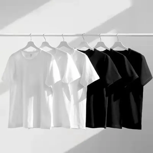 Design Basic Oversized Crewneck T-Shirt Black Tops.t Shirts - 11