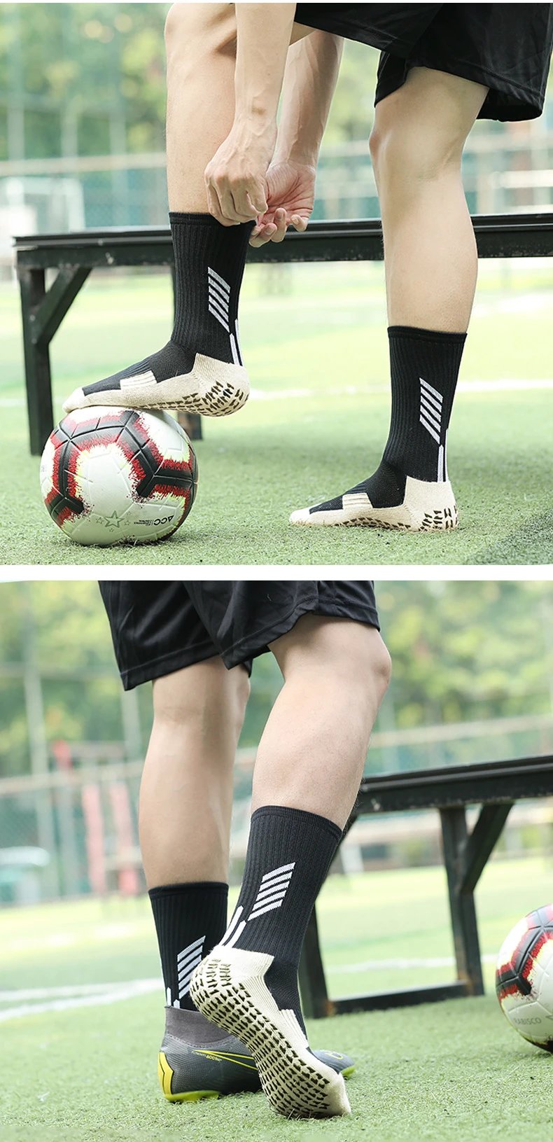 Design Performance Grip Socks Blue Beige - 10