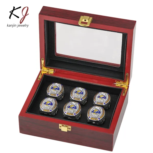 Design Kanjin Jewelry Custom NFL Championship Rings Set Silver Black Gold Jewelry Accessories - 3