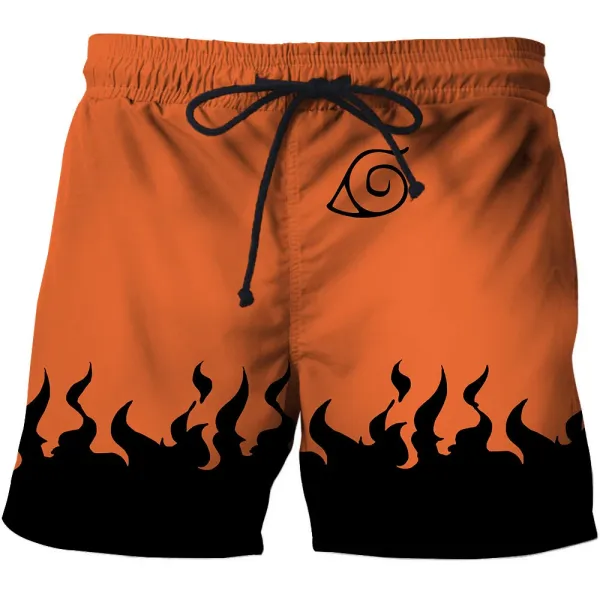 Design Akatsuki Cloud Print Swim Shorts Black Swimwear - 19