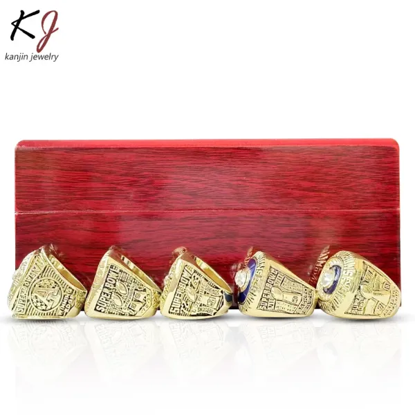 Design Kanjin Jewelry Championship Rings Set Blue and Gold Ring Set Jewelry - 6