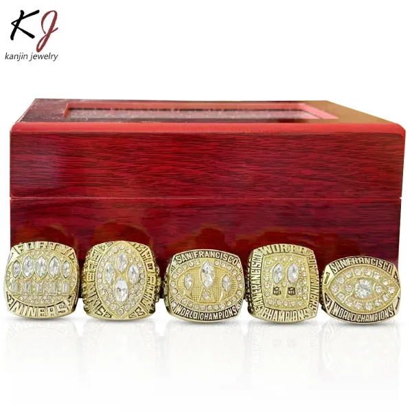 Design Kanjin Jewelry San Francisco 49ers Super Bowl Championship Rings Gold Crystal Set Jewelry - 3