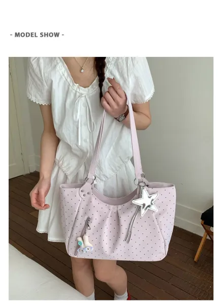 Design Polka Dot Tote Bag White - 13