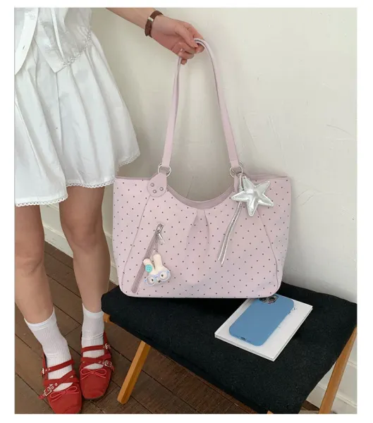 Design Polka Dot Tote Bag White - 15
