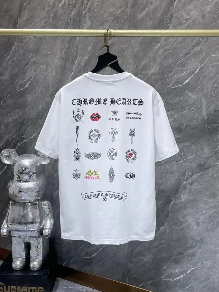 Chrome Hearts Floral Cross Logo White T-Shirt - 23