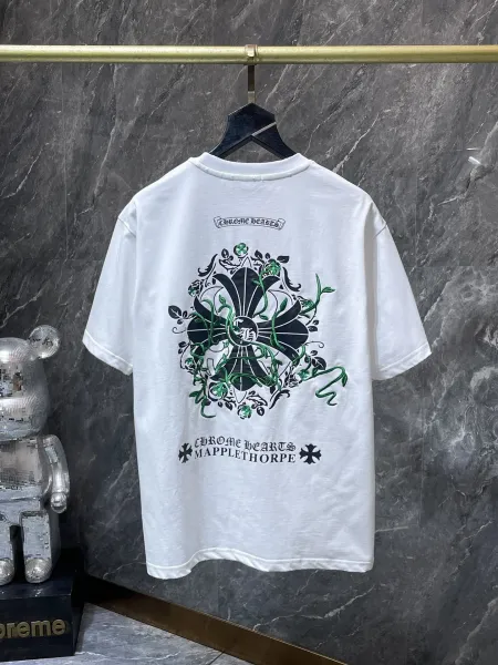 Chrome Hearts Floral Cross Logo White T-Shirt - 29