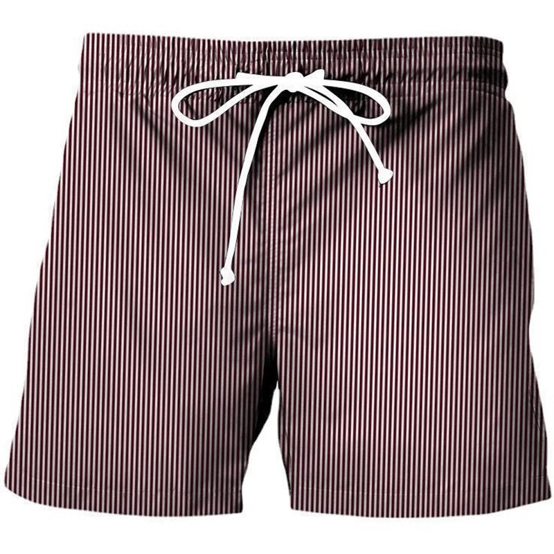 Design Striped Vertical Pattern Swim Trunks Swimwear - 3