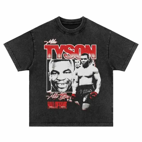 Design Mike Tyson Hall of Fame Graphic T-Shirt Black T-Shirts - 1