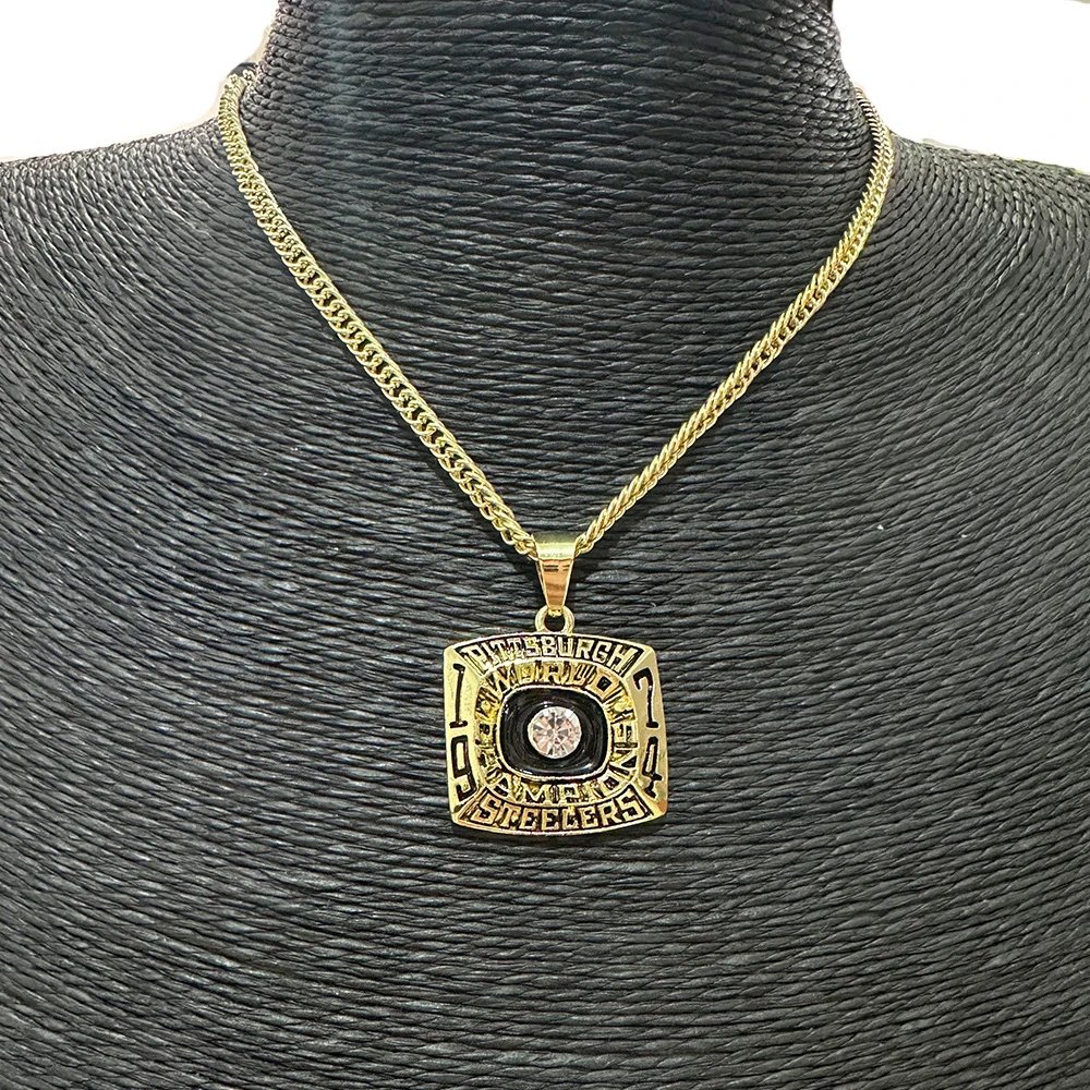 Design Pittsburgh Steelers World Champions Pendant Necklace Gold Jewelry - 7