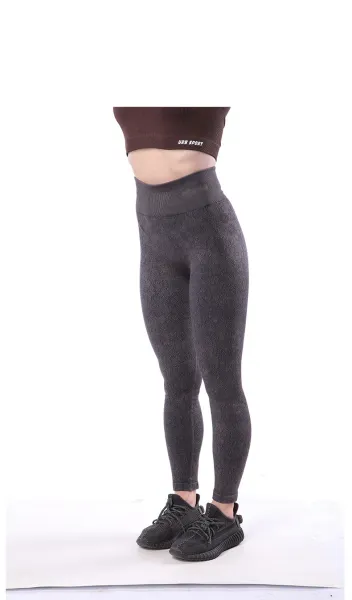 Design Textured High-Waist Leggings Charcoal Gray - 12