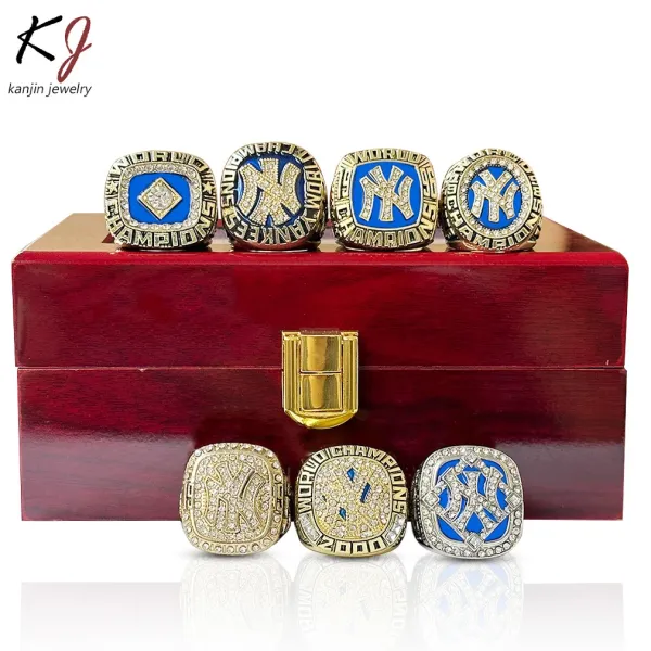 New York Yankees World Series Championship Replica Rings Set in Red Display Box Jewelry - 5
