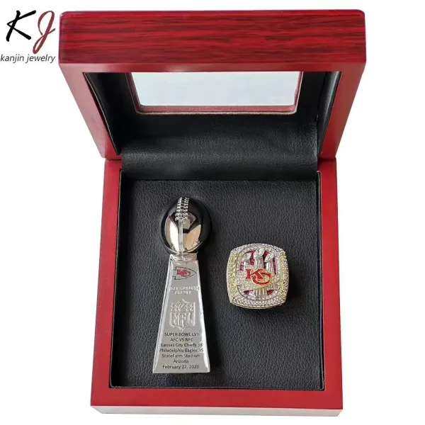 Design Kansas City Chiefs Super Bowl Trophy Replicas and Championship Rings Jewelry Set Jewelry - 13