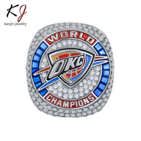 Design Kanjin Jewelry Oklahoma City Thunder World Champions Ring Multicolor Jewelry - 3