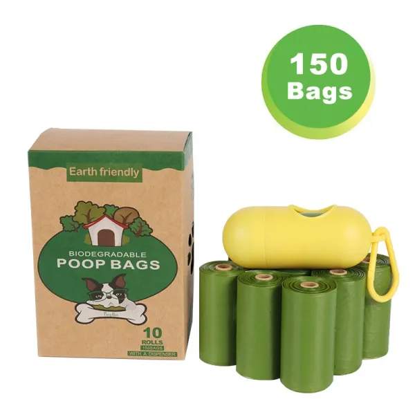 Design Biodegradable Poop Bags with Dispenser Green 150-Pack Bags - 1