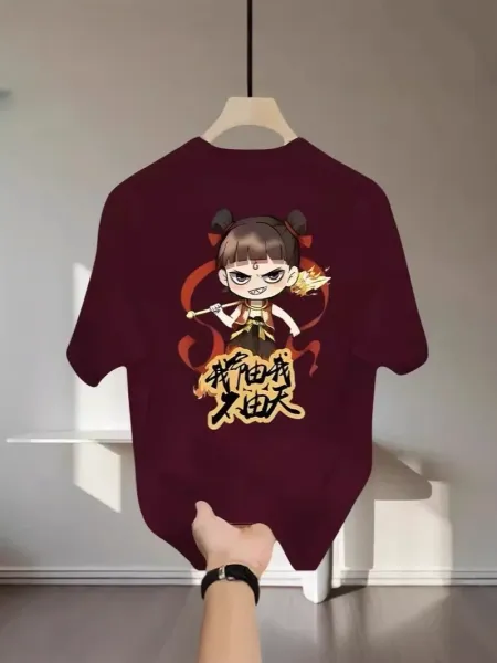 Design Nezha Graphic Print White T-Shirt - 12