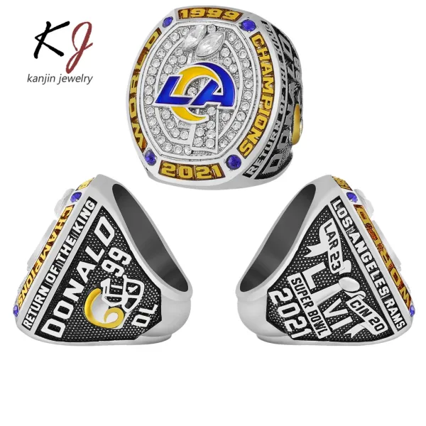 Design Kanjin Jewelry Custom NFL Championship Rings Set Silver Black Gold Jewelry Accessories - 9