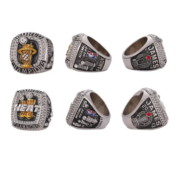 NBA Championship Rings Collection Silver and Gold Crystal-Embellished Rings Jewelry - 5