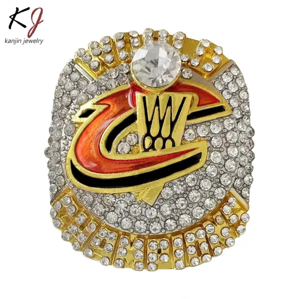 Design Cleveland Cavaliers NBA Championship Ring Replica Gold Multicolor Ring Jewelry - 2
