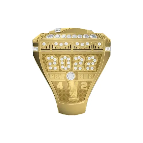 Design Kanjin Jewelry Golden State Warriors 2018 NBA Championship Ring Gold Blue Crystal Ring Jewelry - 4