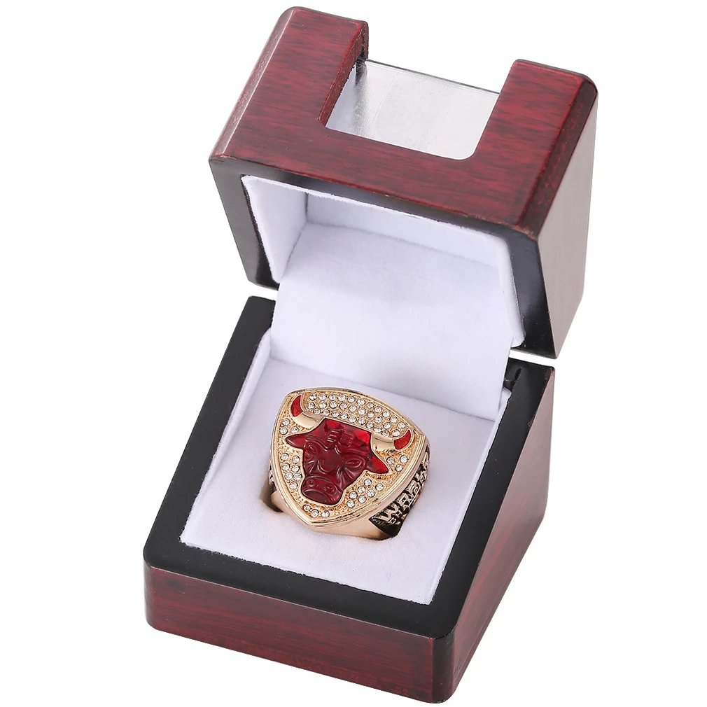 Design Kanjin Jewelry Chicago Bulls Championship Ring Red Gold Ring Jewelry - 7