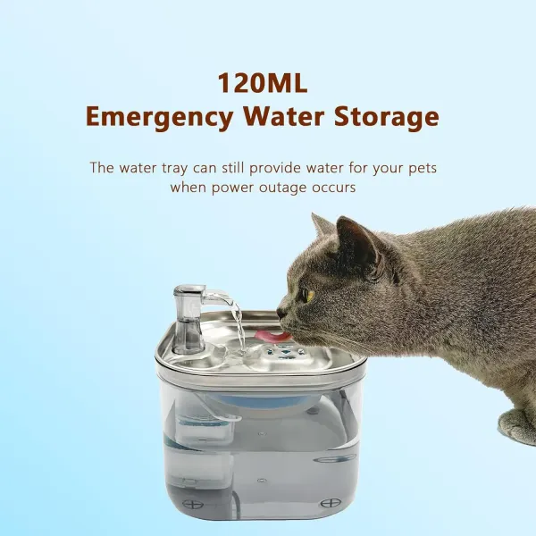 Design 304 Stainless Steel Pet Water Fountain USB Edition Electronics - 7