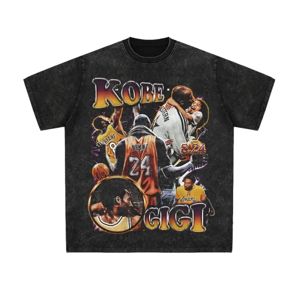 Design Kobe Gigi Tribute Graphic T-Shirt Black - 1