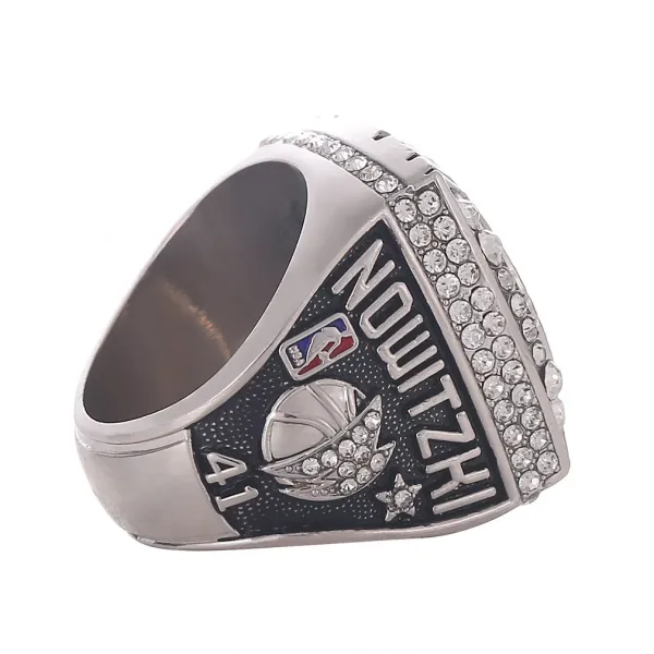 Design Dallas Mavericks 2011 NBA Championship Ring Replica Silver Blue Enamel Jewelry - 4