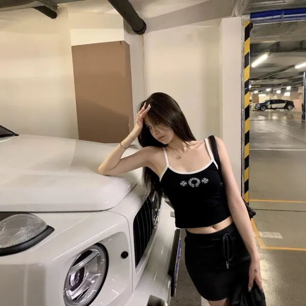 Design Plaid Oversized Shirt Black Crop Top White Trim Shorts Set Sets - 5