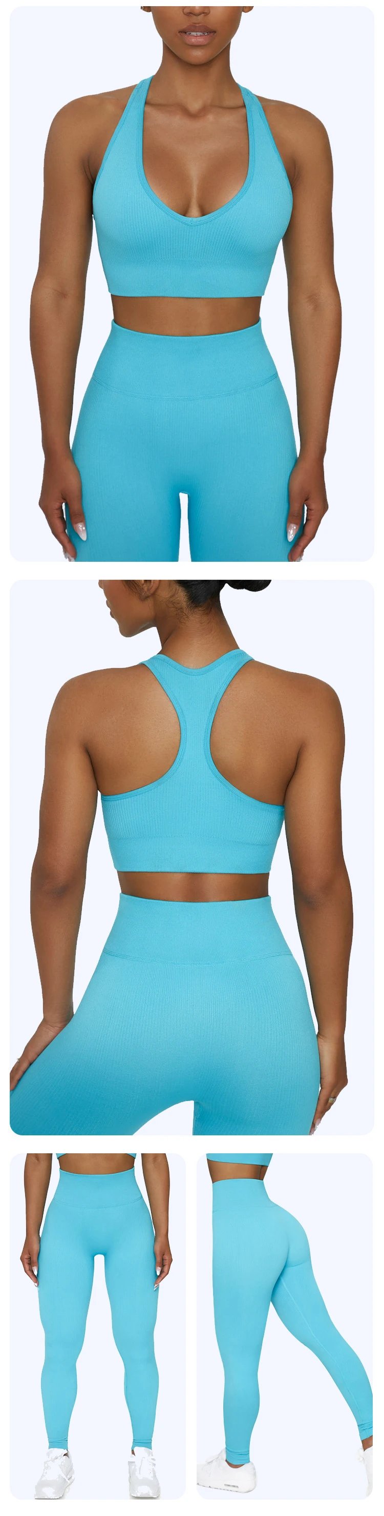 Design Purple High-Waisted Ribbed Activewear Shorts Activewear - 4