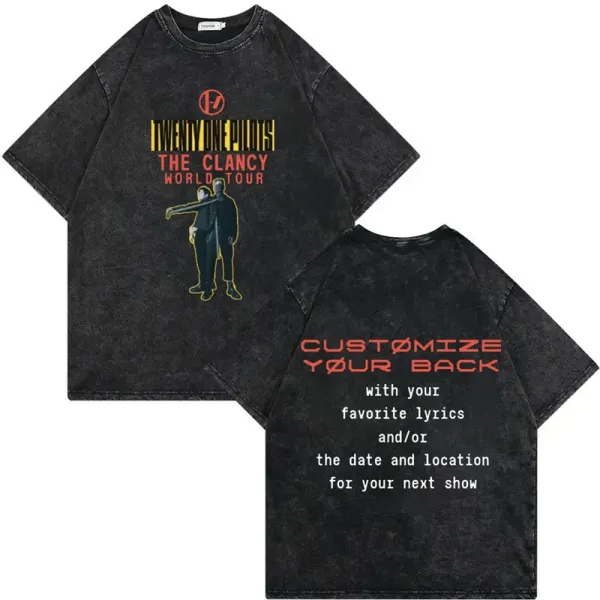 Design Twenty One Pilots The Clancy World Tour Acid Wash T-Shirt T-Shirts - 1