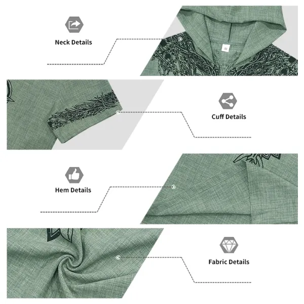 Design Tree of Life Hooded Tee Army Green Hoodie - 11