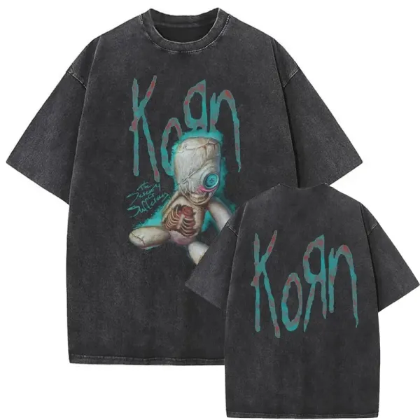 Design Korn The Serenity of Suffering Graphic Oversized T-Shirt Black T-Shirts - 1