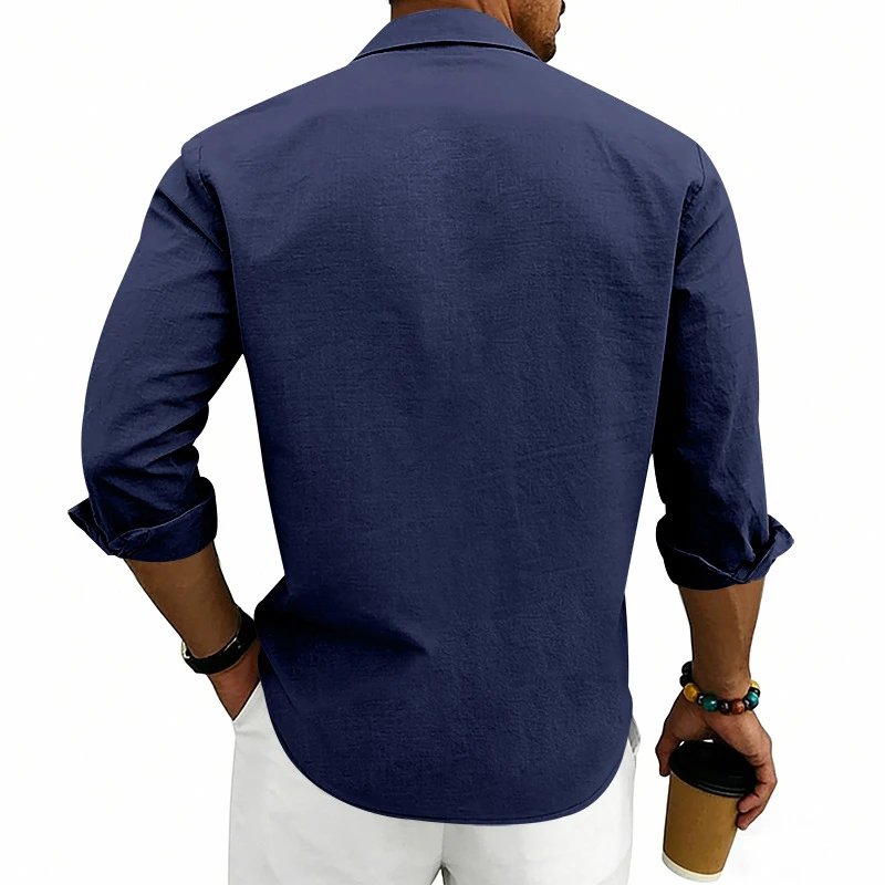 Design Guayabera-Style Shirt Army Green Shirt Tops Shirt - 21