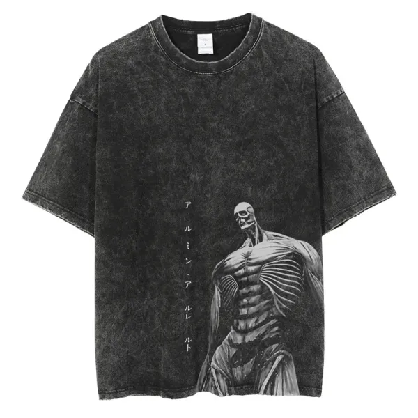 Design Attack Titan Washed Black T-Shirt - 1