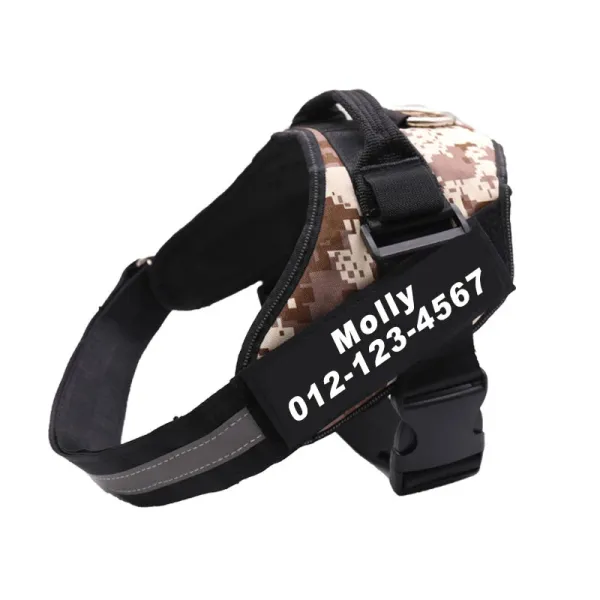 Design Custom Camo Dog Harness with Personalized ID Tag Accessories - 1