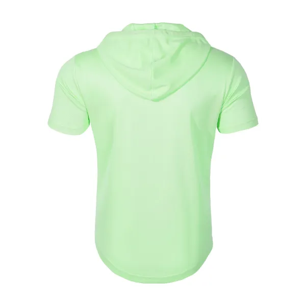 Design Short-Sleeve Zip-Front Hooded Tee Pink Hoodie - 20