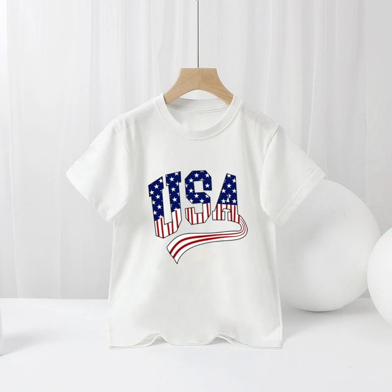 Design USA Map Flag Graphic Black T-Shirt - 7