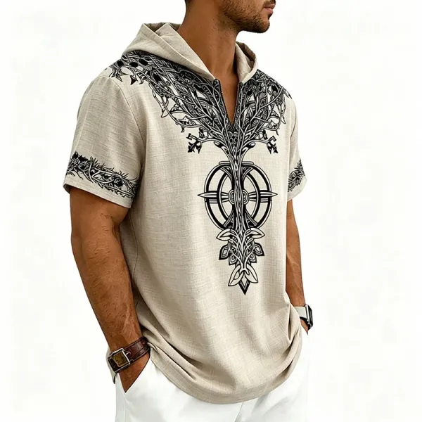 Design Tree of Life Hooded Tee Army Green Hoodie - 47