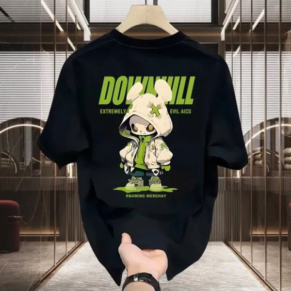 Design Downhill x Evil AICG Graphic Print Black T-Shirt - 2