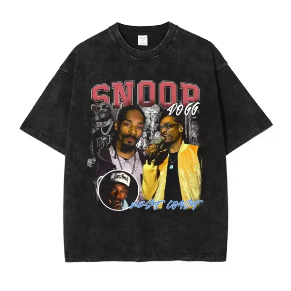 Design Snoop Dogg West Coast Graphic T-Shirt Black T-Shirts - 1