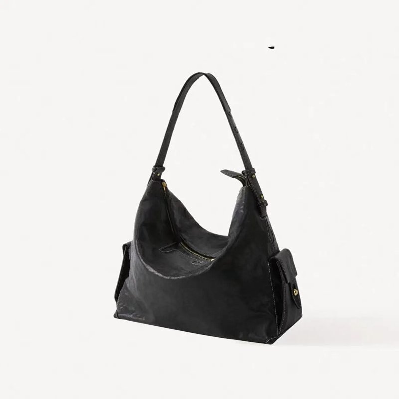 Hobo Bag Black Leather Shoulder